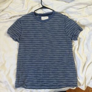 Banana Republic Blue and White Striped Tee